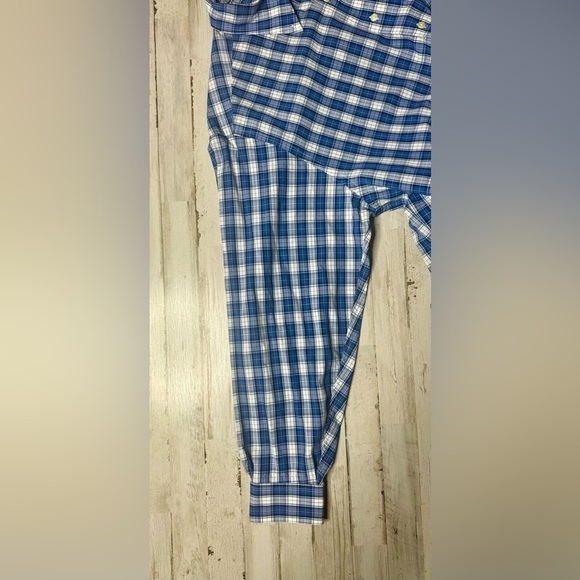 Brooks Brothers Madison Fit  Stretch Button Down Shirt Mens XL Plaid Blue - Picture 9 of 13